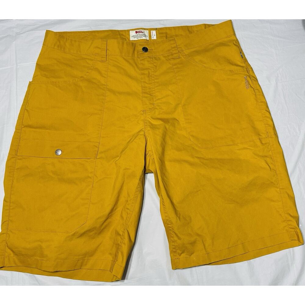 Fjallraven G-1000 Mens Hiking Shorts EU 54 US 38 Yellow Outdoor Cargo